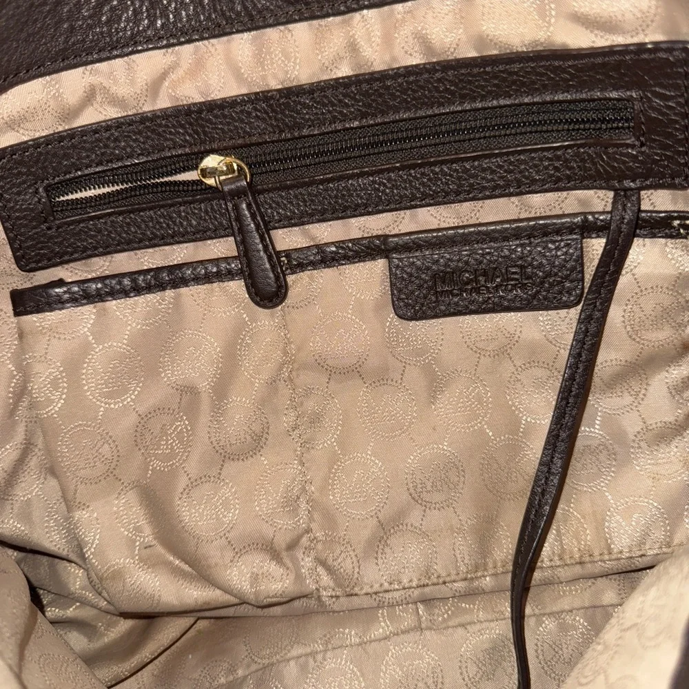 Michael Kors Chocolate Brown Hobo Bag with Gold Detail